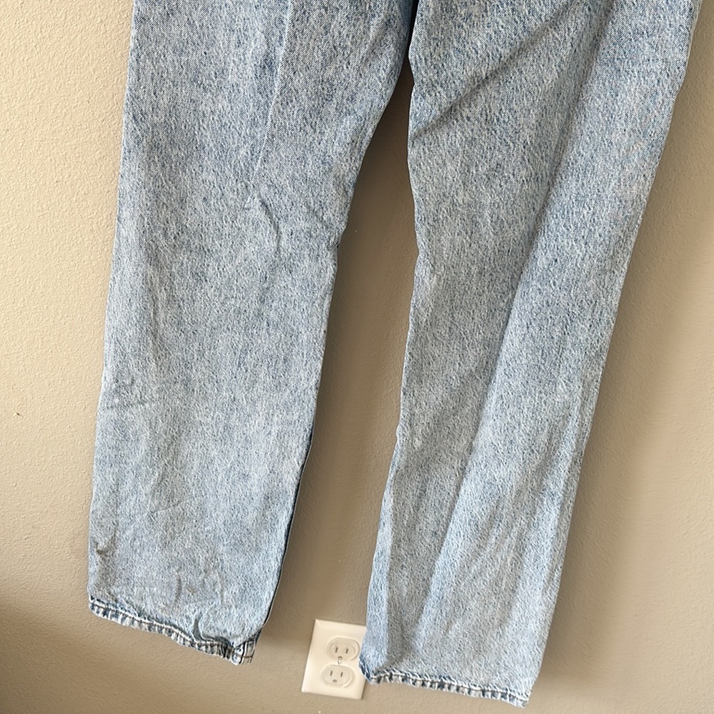 ZARA Ligh Wash High Waisted Distressed Mom Jeans Size 8 - Picture 9 of 16
